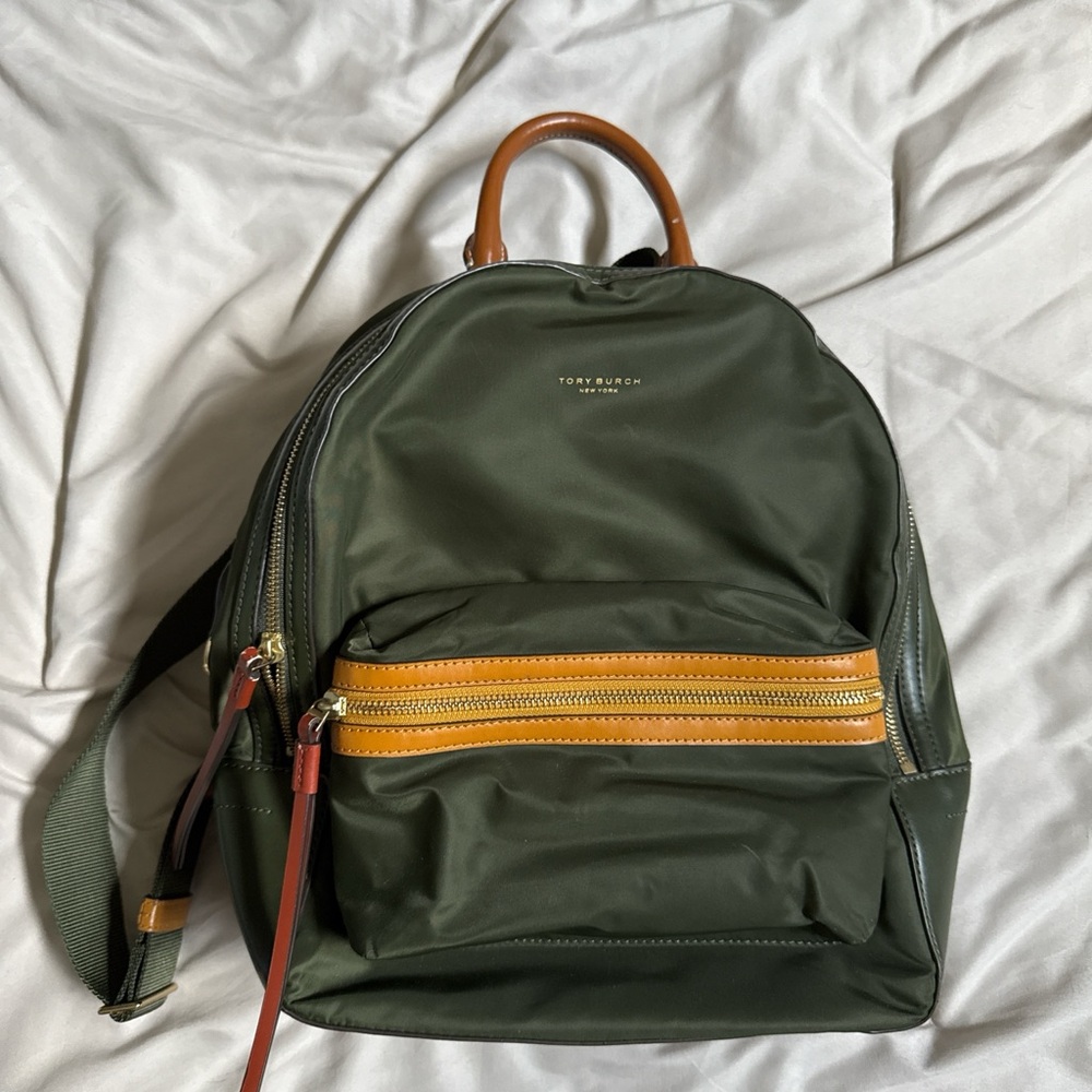 Tory Burch Olive Green Nylon Backpack